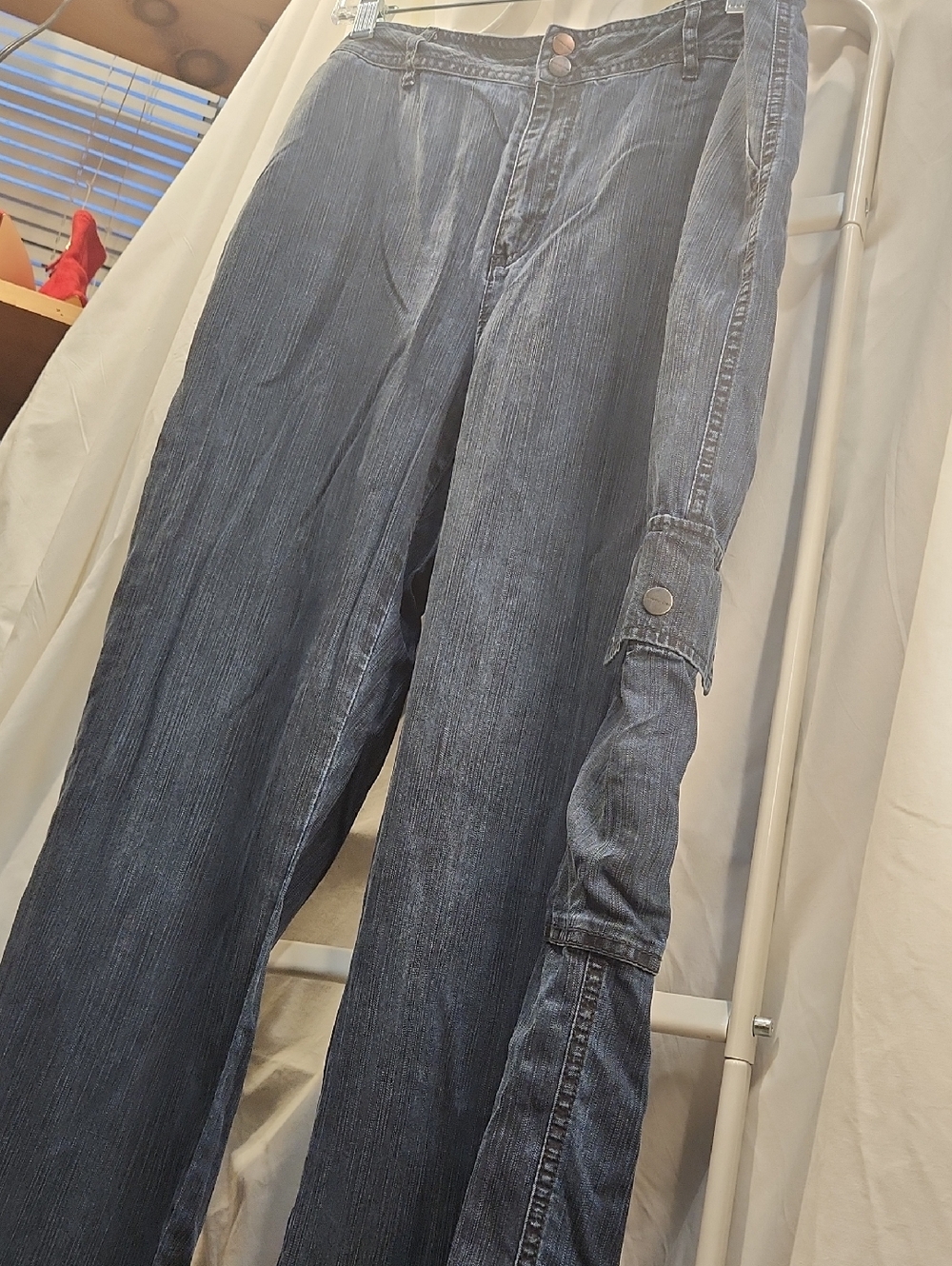 Womens Coldwater Creek Dark Blue Wide-Leg  Lightweigt Jeans
